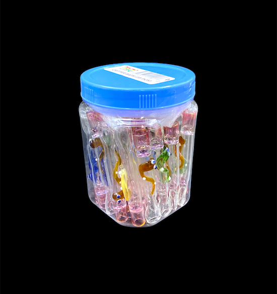 Glass Chillum Jar - Critter (3.5")(35ct)
