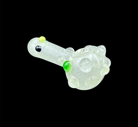 Glow in the Dark Glass Hand Pipe - Pebbles (5")