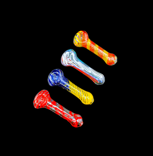 Glass Hand Pipe - Swirls and Twirls (4.5")