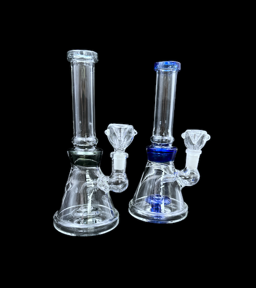 Glass Water Pipe -Saucer Perc (8")