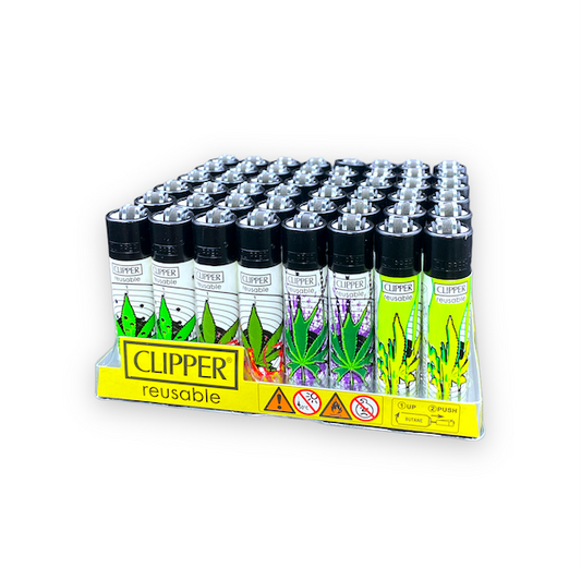 Clipper Lighters - Green Leaves (48pcs)
