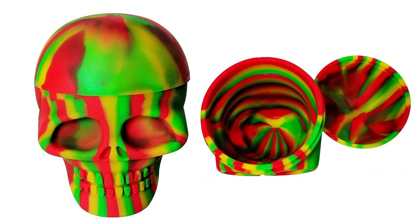 Silicone Container - Large Skull (5")