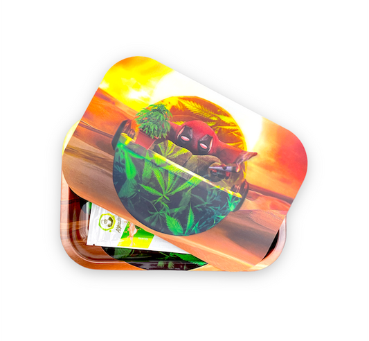 Metal Rolling Tray w/ 3D Magnetic Lid - Masked Sunset