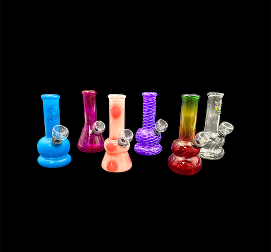 Mini Glass Water Pipe - Rainbow (5")