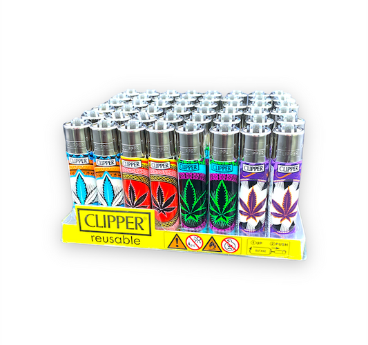 Clipper Lighters - Neon Leaves (48pcs)