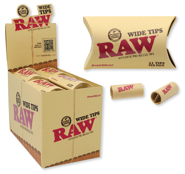 RAW - Wide Pre Rolled Tips (20 pack)