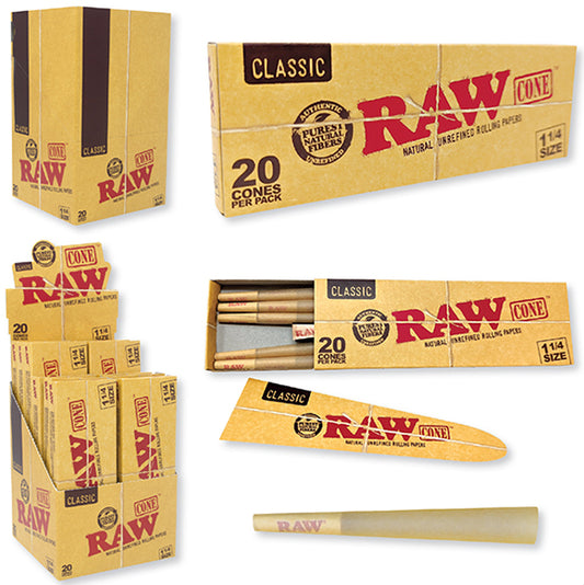 RAW - 1 1/4 Classic Pre-Roll Cone (12 packs)