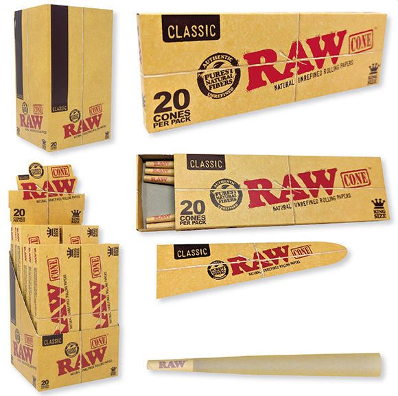 RAW - King Size Classic Pre-Roll Cone (12 packs)