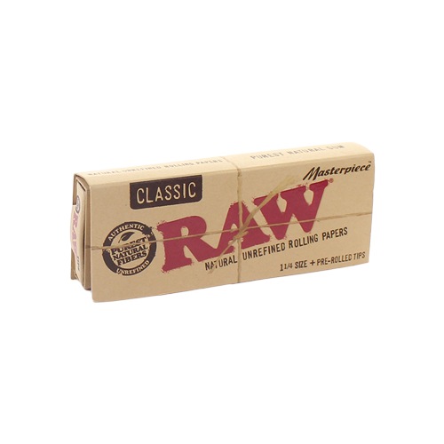 RAW - 1 1/4 Masterpiece Classic w/ Pre Rolled Tip (24 packs)