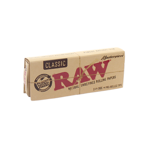 RAW - 1 1/4 Masterpiece Classic w/ Pre Rolled Tip (24 packs)