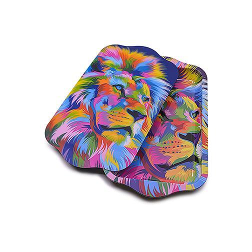 Metal Rolling Tray w/ 3D Magnetic Lid - Lion