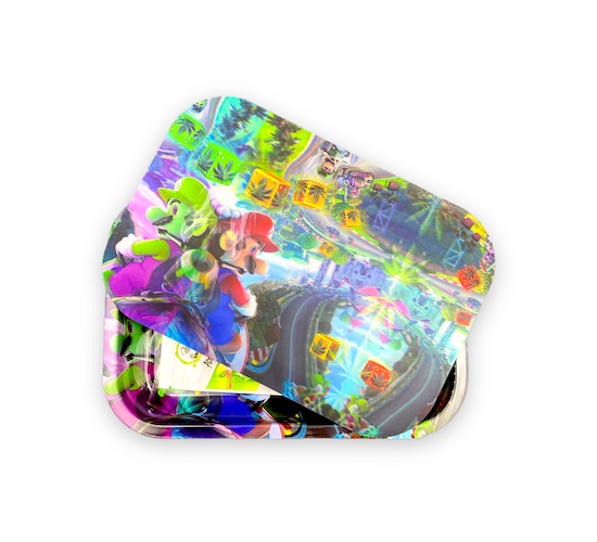 Metal Rolling Tray w/ 3D Magnetic Lid - Rainbow Road