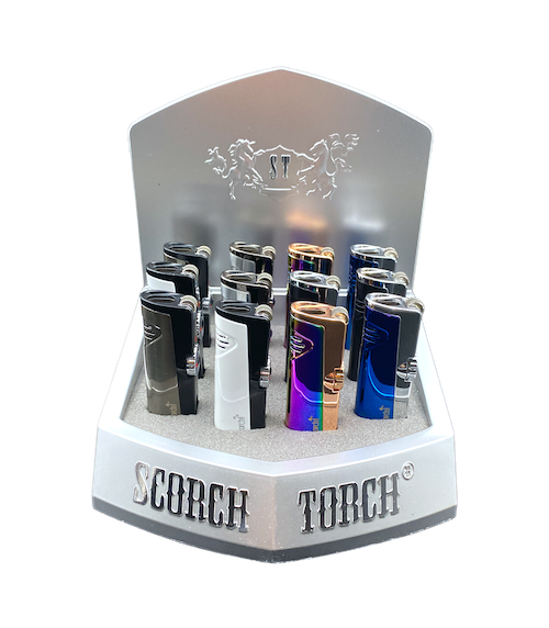 Scorch Torch Flint Double Flame (12pcs) Golden Cedar Wholesale