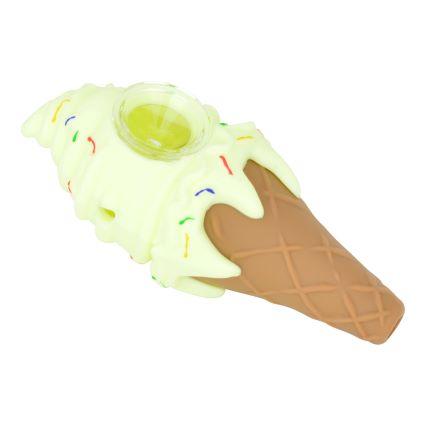 Silicone Hand Pipe - Ice Cream Cone (5")