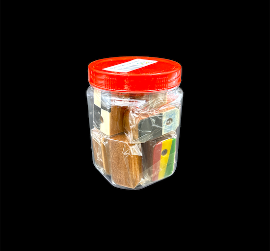 Wood Hand Pipe Jar (2")(12ct)